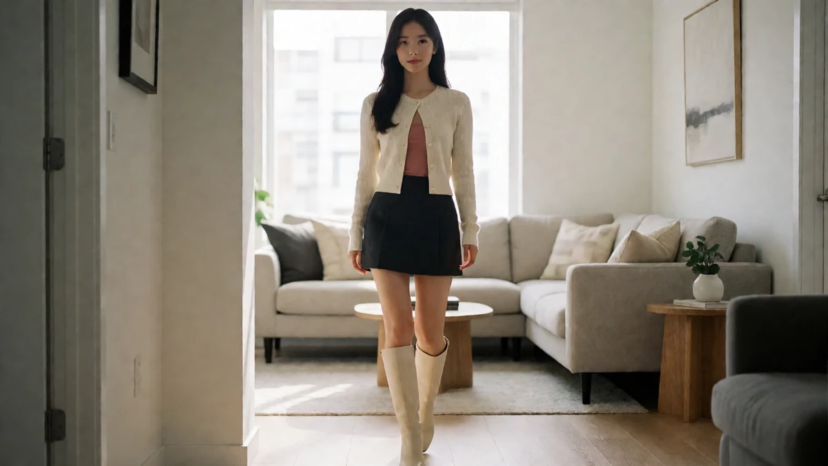 uu视频甜美女友栏目中的年轻女友风模特与手机片库场景